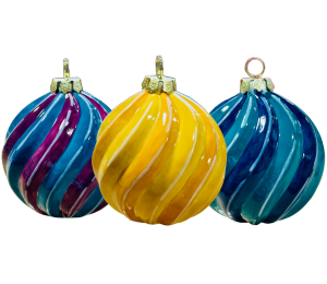 Encino Jewel Toned Spiral Ornament